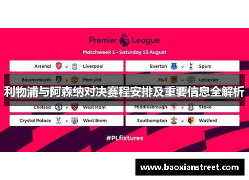 利物浦与阿森纳对决赛程安排及重要信息全解析 利物浦与阿森纳对决赛程安排及重要信息全解析