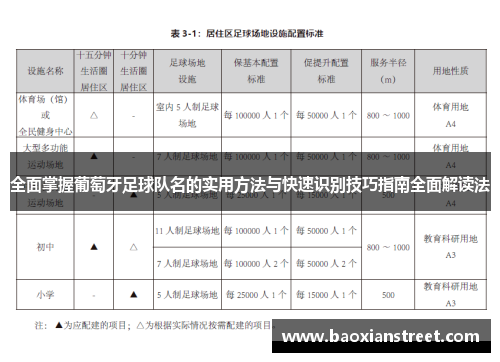 全面掌握葡萄牙足球队名的实用方法与快速识别技巧指南全面解读法